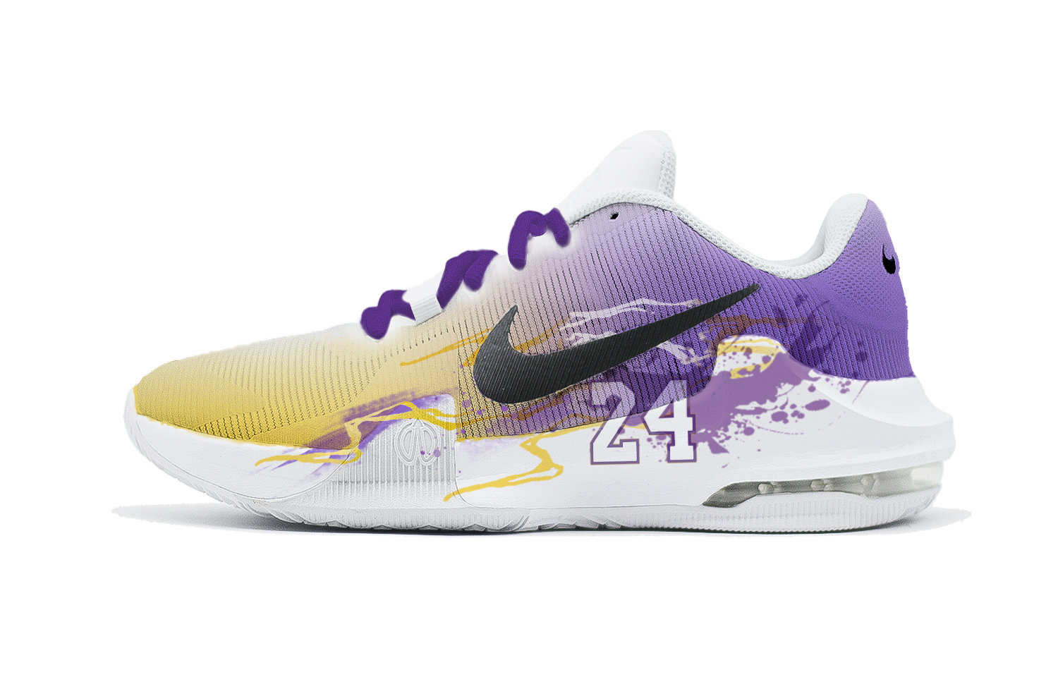 

Nike Баскетбольные кроссовки Air Max Impact 4 с амортизацией, износостойкостью и водонепроницаемым покрытием, мужские, желто-фиолетовые