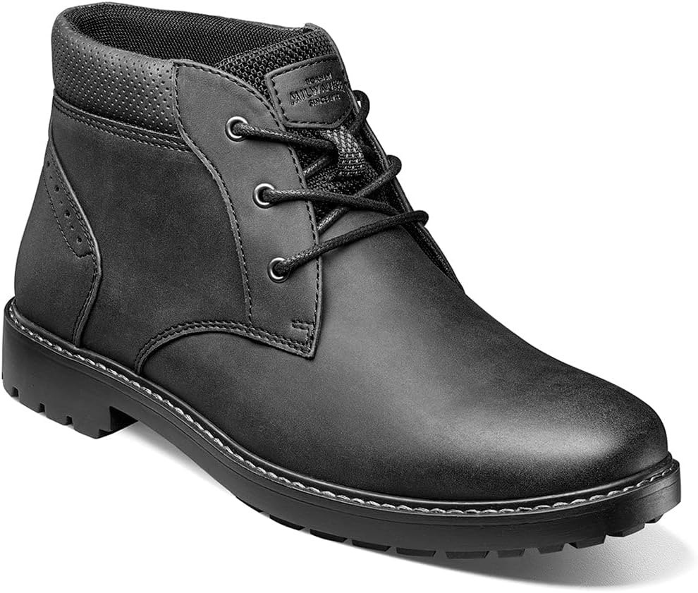 

Мужские ботинки Nunn Bush Delton с плоским носком, чукка, средний высокий, повседневные, на шнуровке, черный