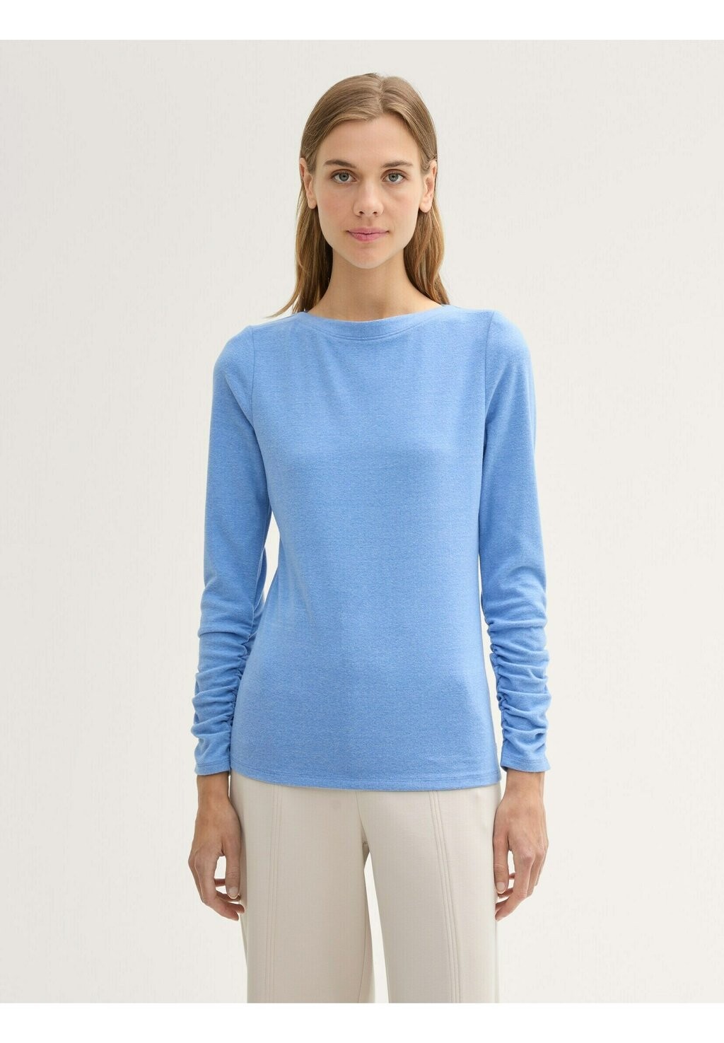 

Топ с длинными рукавами U-BOOT AUSSCHNITT TOM TAILOR DENIM, цвет Mottled Blue