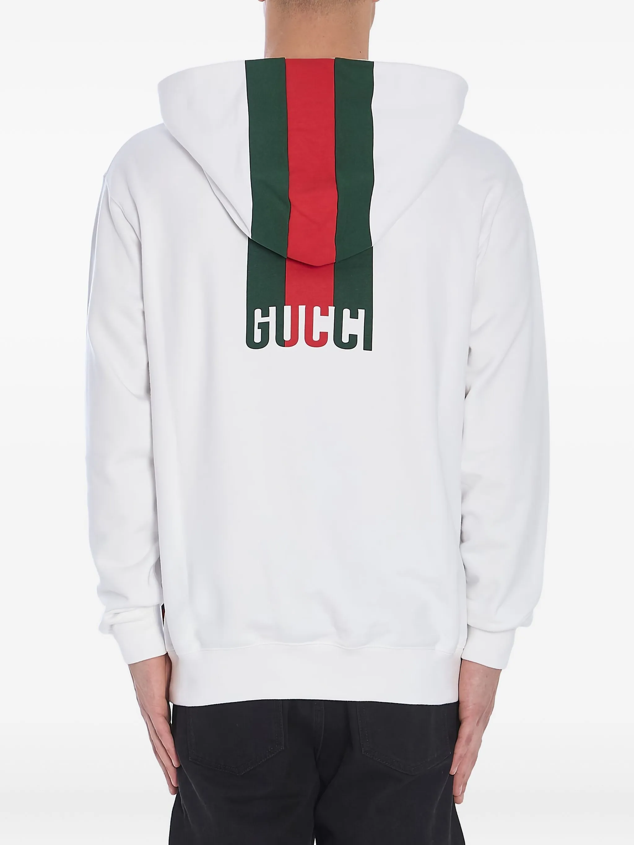 Полосатая толстовка с капюшоном Gucci, белый — фото 4