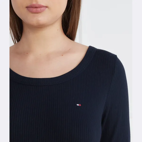 Блузка узкого кроя в рубчик 5x2 o-nk ls Tommy Hilfiger, синий — фото 3