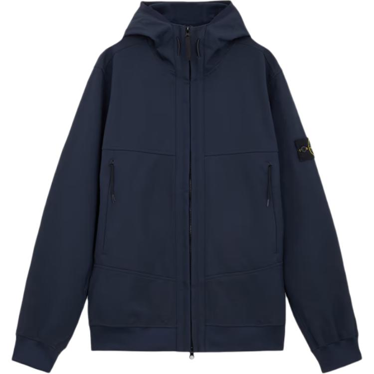 STONE ISLAND Застегивающаяся на молнию толстовка с капюшоном, Dark Blue — фото 3