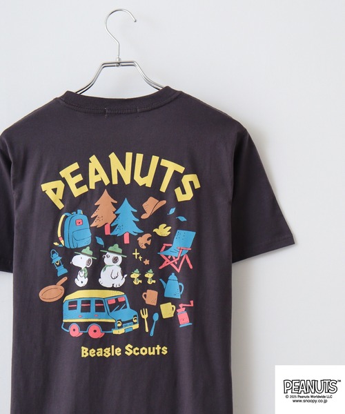 

Футболка с вышивкой и принтом PEANUTS, угольно-серый