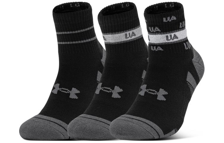 

Технологичные носки миди унисекс 3 пары черные Under Armour