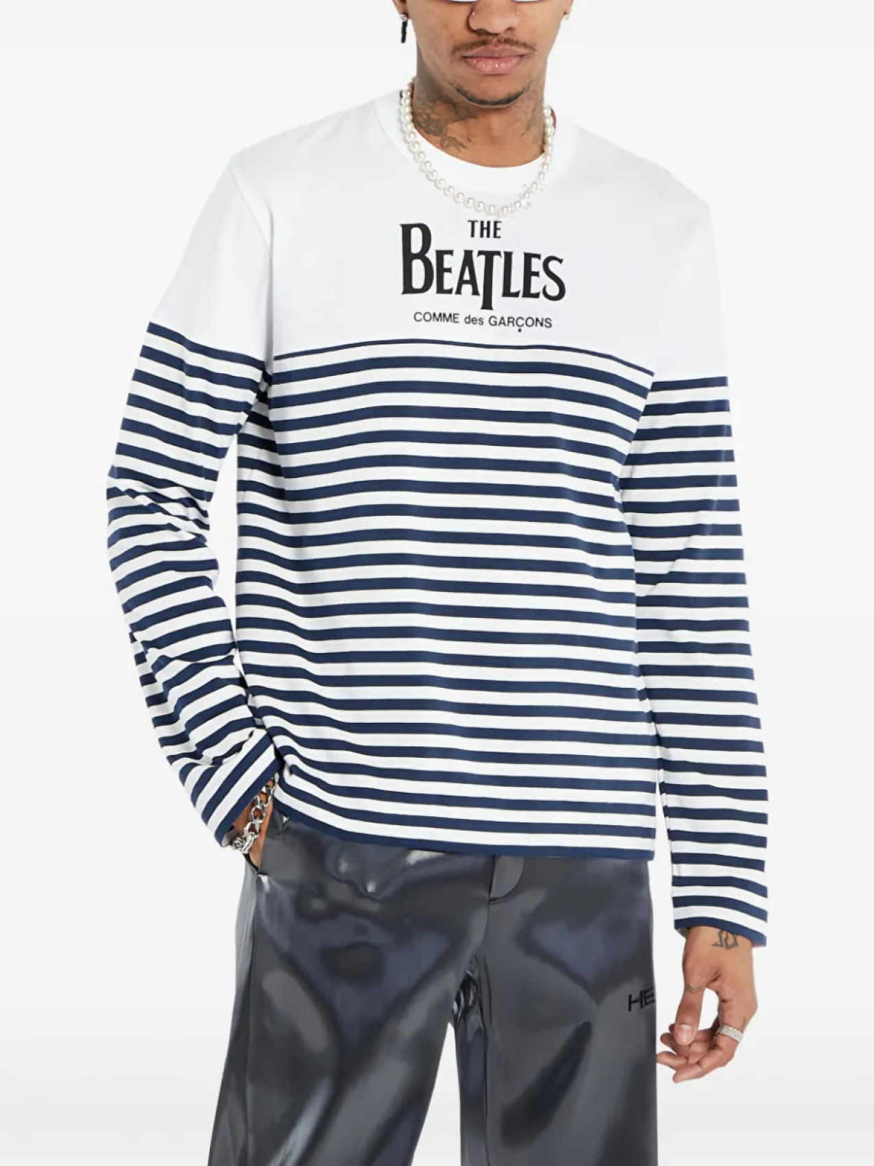 

The Beatles X Comme Des Garçons футболка в полоску из коллаборации с The Beatles, белый