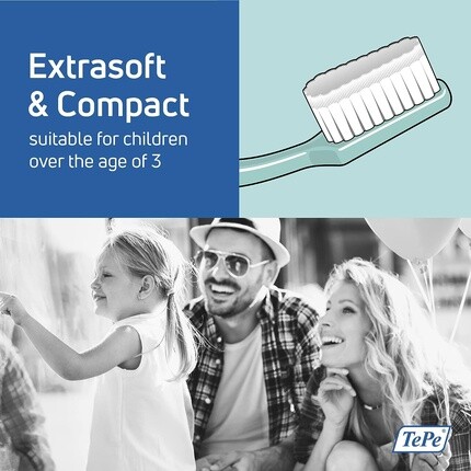 Зубная щетка Kids X-Soft для детей от 3 лет — очень мягкая и красочная щетка для бережной и достаточной чистки — разноцветная, 4 шт., Tepe — фото 2