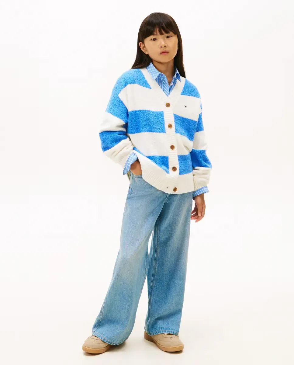 Джинсы для девочки Mabel широкие Tommy Hilfiger, синий