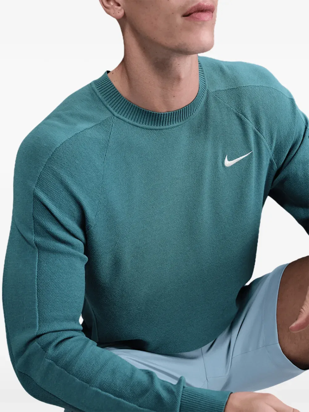 Вязаная толстовка с круглым вырезом Nike, зеленый — фото 2