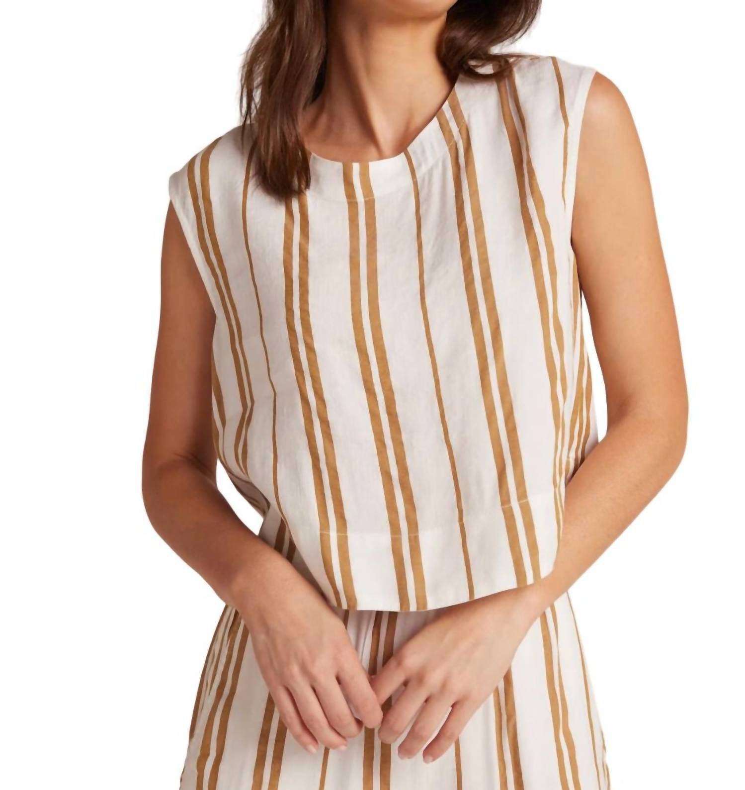 

Блузка Boxybutton Down в полоску красного дерева Bella Dahl