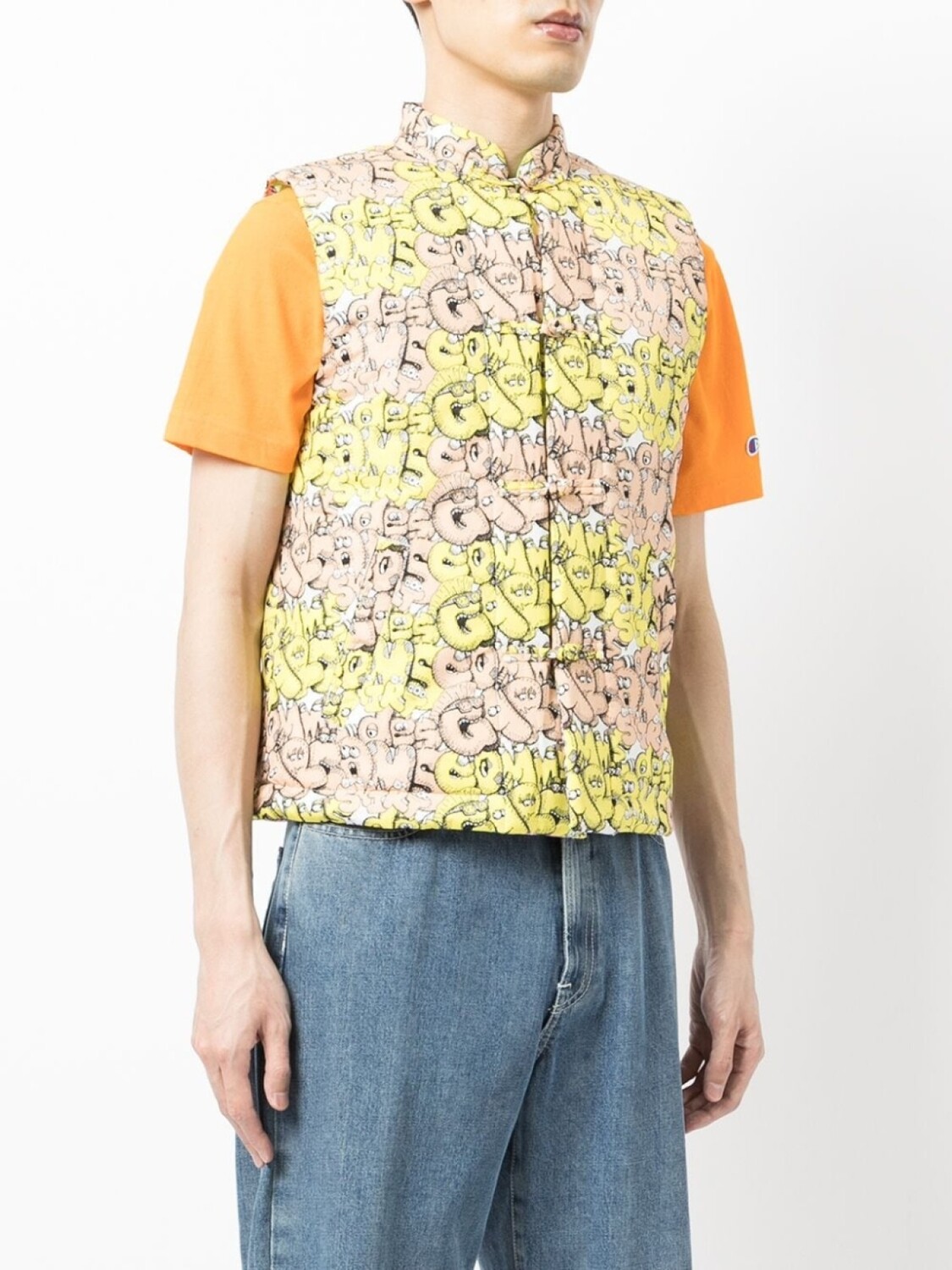 Дутый жилет с логотипом Comme Des Garçons Shirt, желтый — фото 3