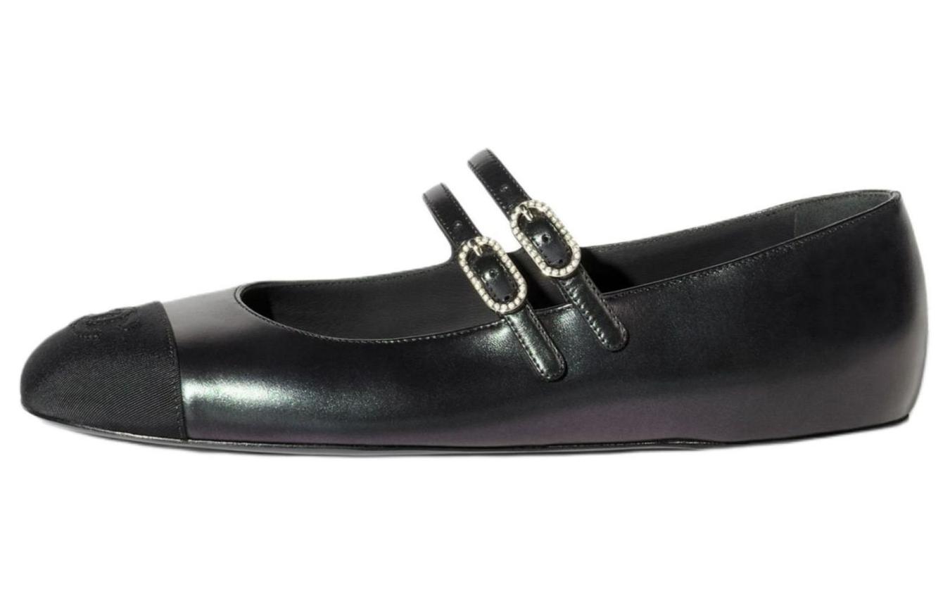 Черные женские балетки Flat Mary Jane CHANEL