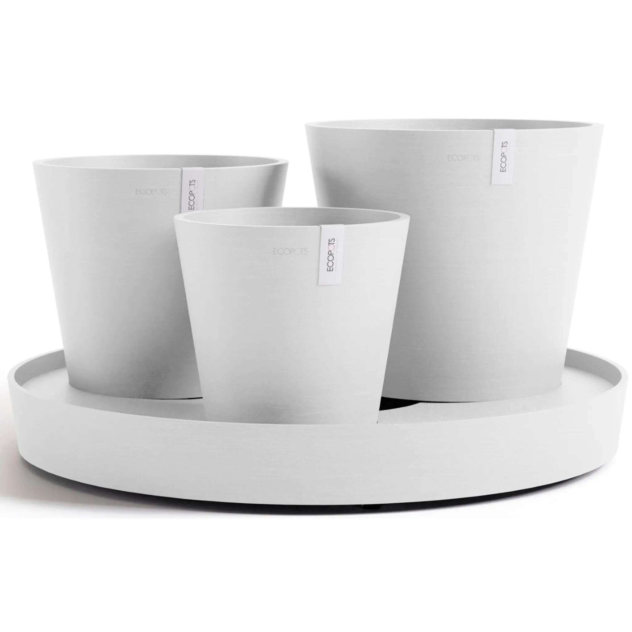 

Цветочный горшок ECOPOTS «Dubai White», для внутреннего и наружного применения: морозостойкий, ударопрочный и светостойкий, белый