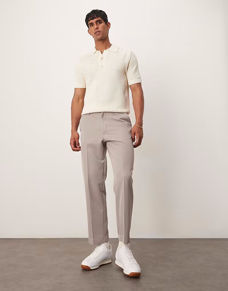 

Укороченные брюки ASOS DESIGN элегантного зауженного кроя темно-каменного цвета