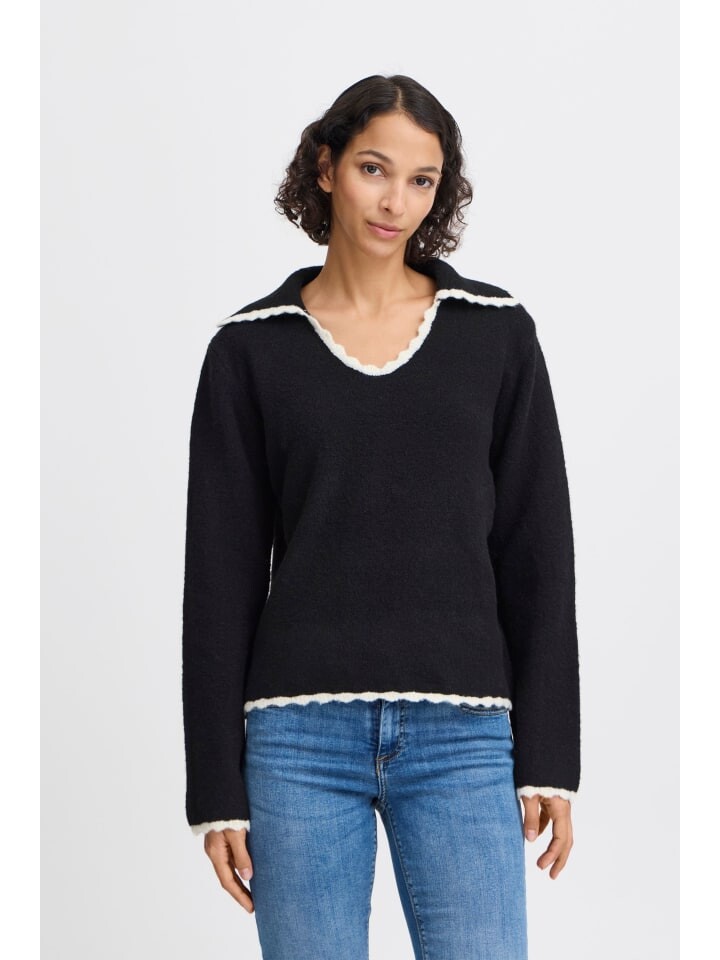 

Пуловер b.young Strickpullover BYNINNA W. COLLAR - 20815682, черный