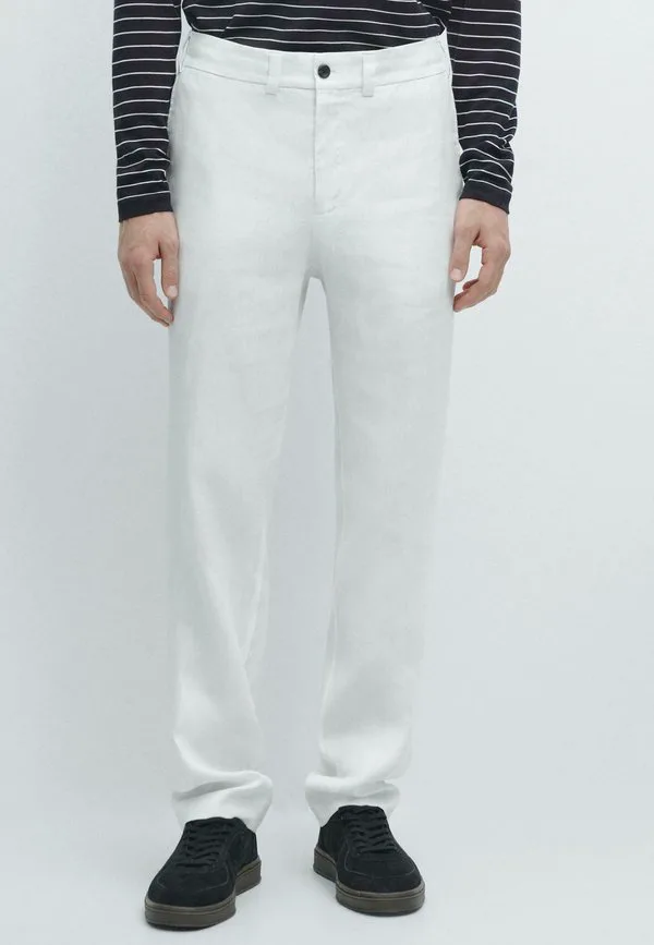 Брюки с эластичным поясом Massimo Dutti, White