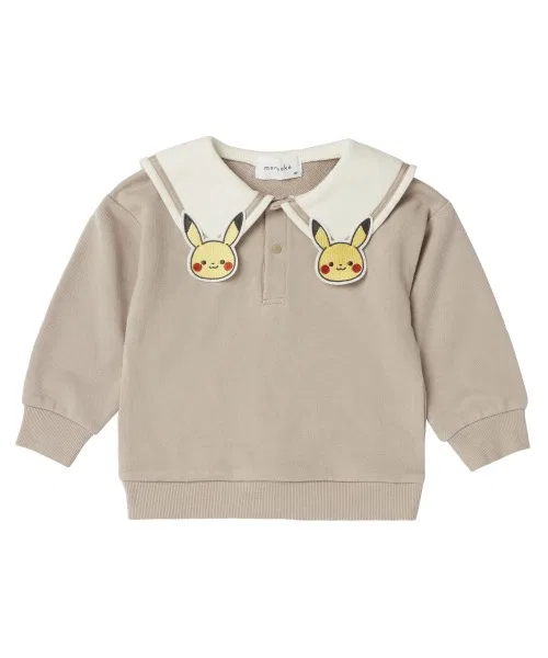 Тренировочная кофта с воротником monpoke Pikachu, 80-110 см, коричневый — фото 3