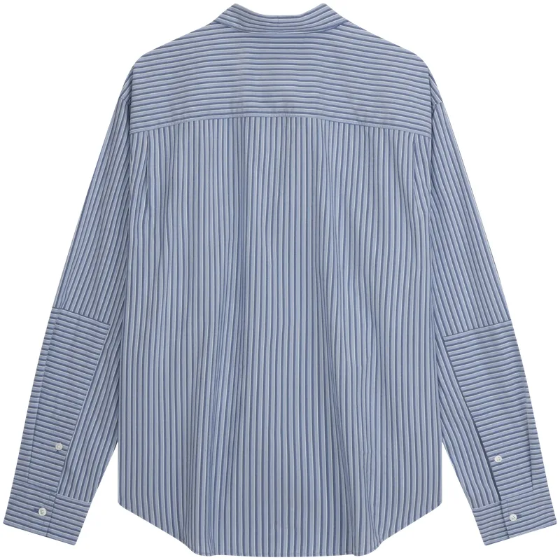 Calvin Klein Рубашка мужская C7K Blue White Pinstripe Lapel Moderate — фото 3