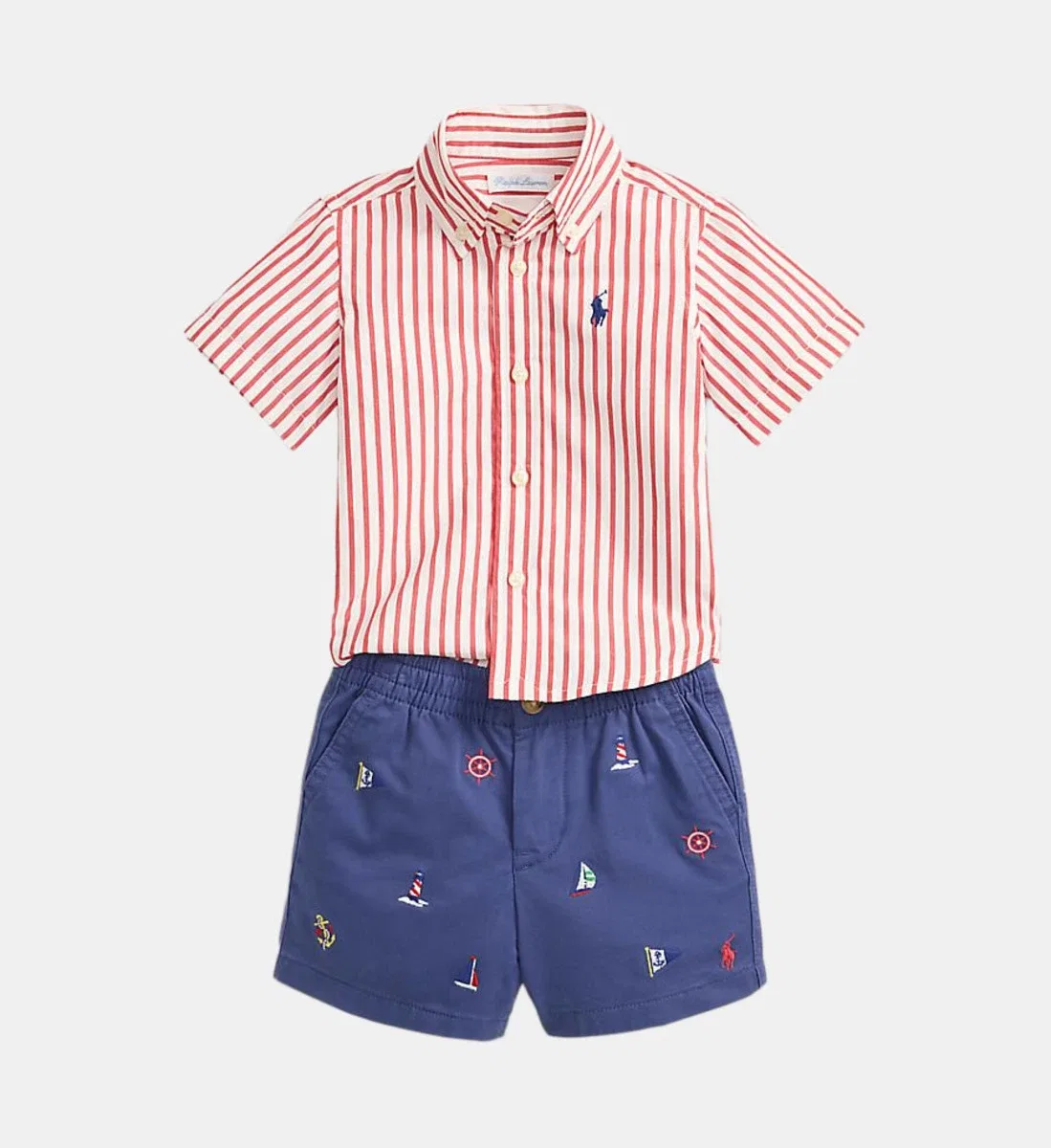 Фирменный хлопковый спортивный костюм Polo Ralph Lauren, мультиколор