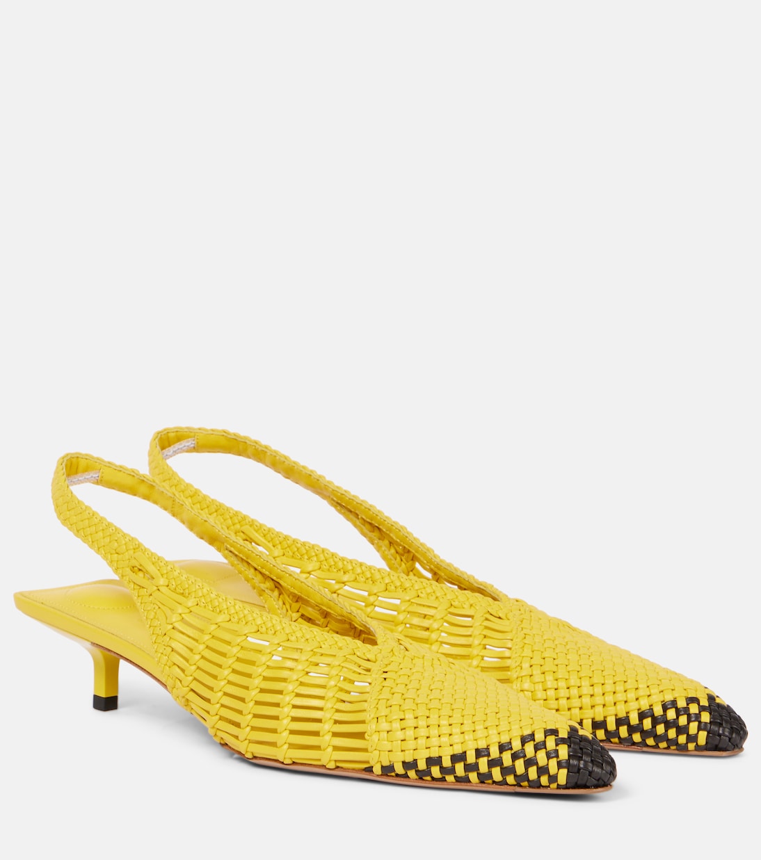 Туфли-лодочки Cubisto Banane 35 из кожи с открытой пяткой Jacquemus, желтый