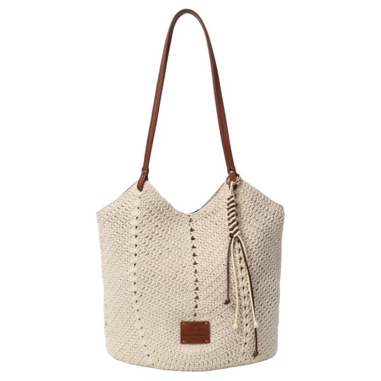 

PAYOT Льняная сумка-тоут с искусственной кожей, Beige Apricot