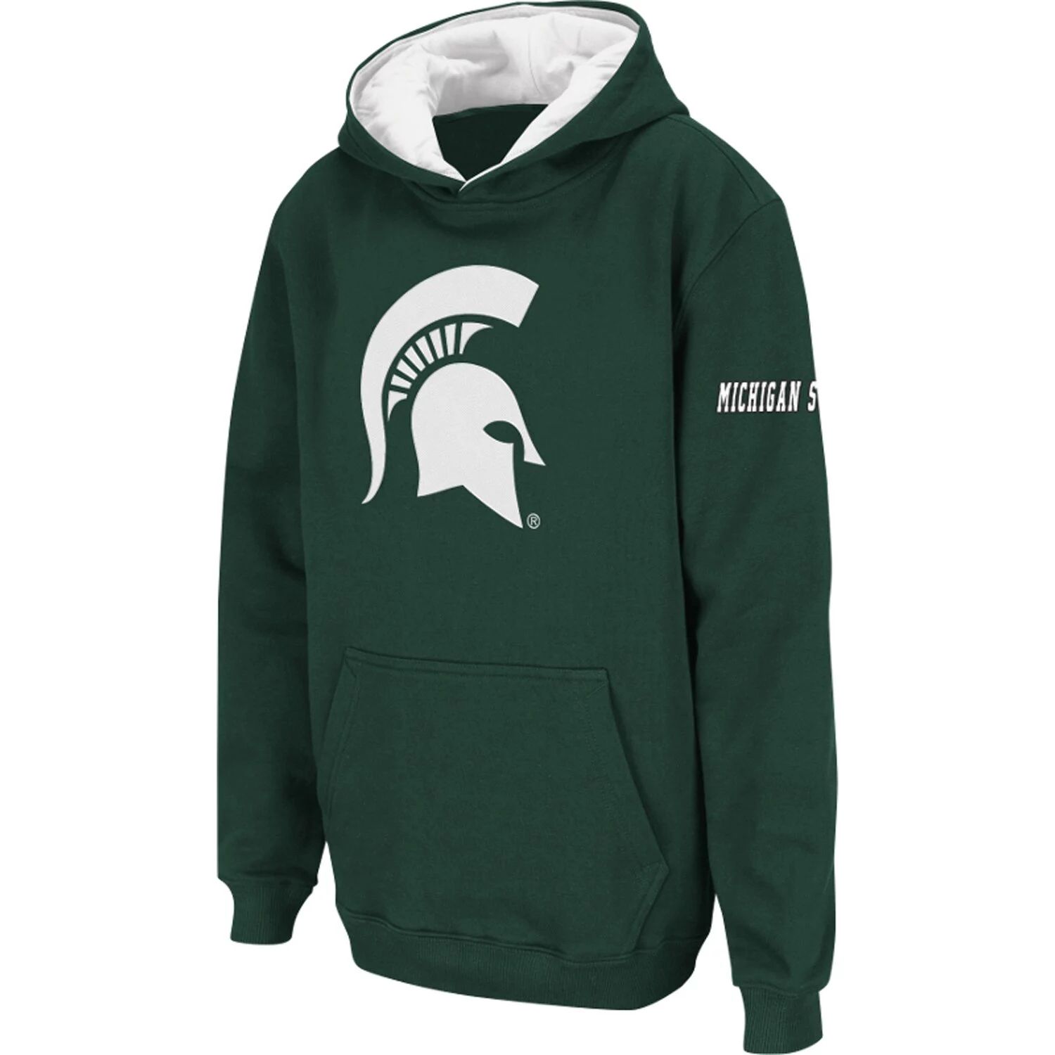 

Зеленый пуловер с капюшоном и большим логотипом Youth Stadium Athletic Michigan State Spartans Unbranded