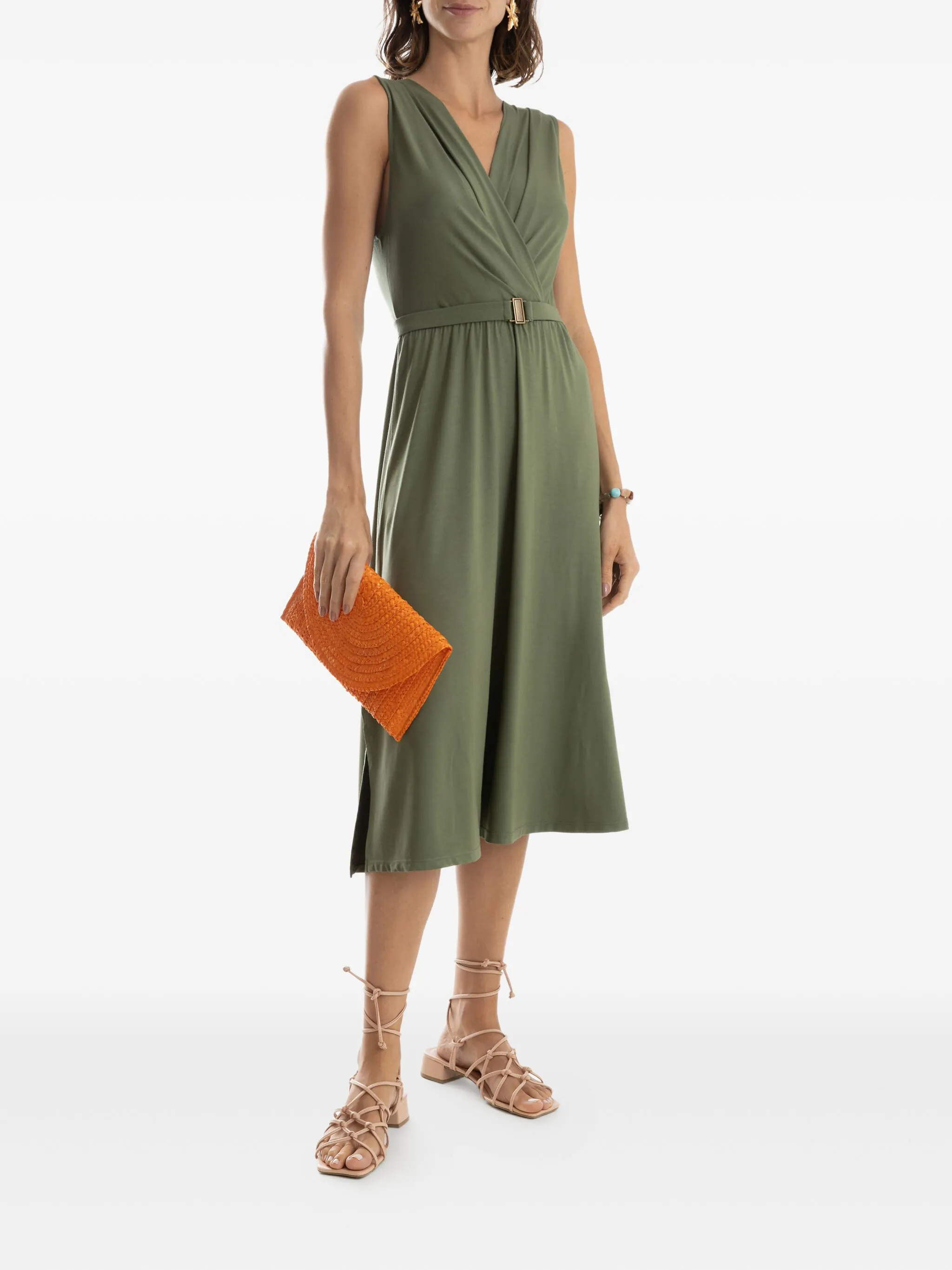 

Платье миди с запахом и поясом Lygia & Nanny, зеленый