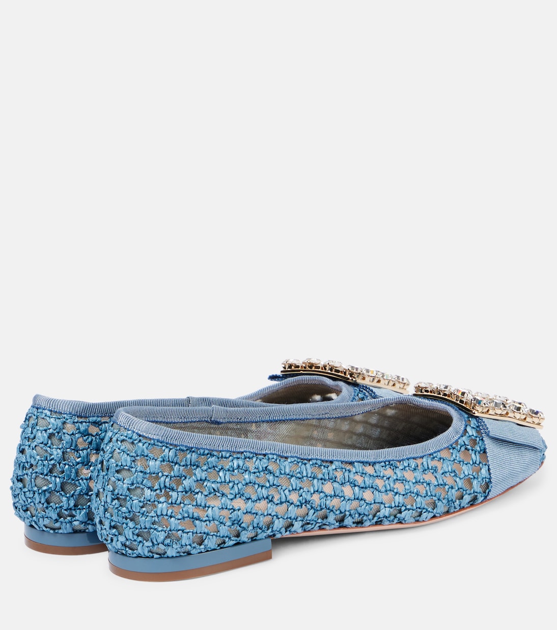 Балетки с декором Tres Vivier Roger Vivier, Pale Blu+Nuvola+Carne — фото 2