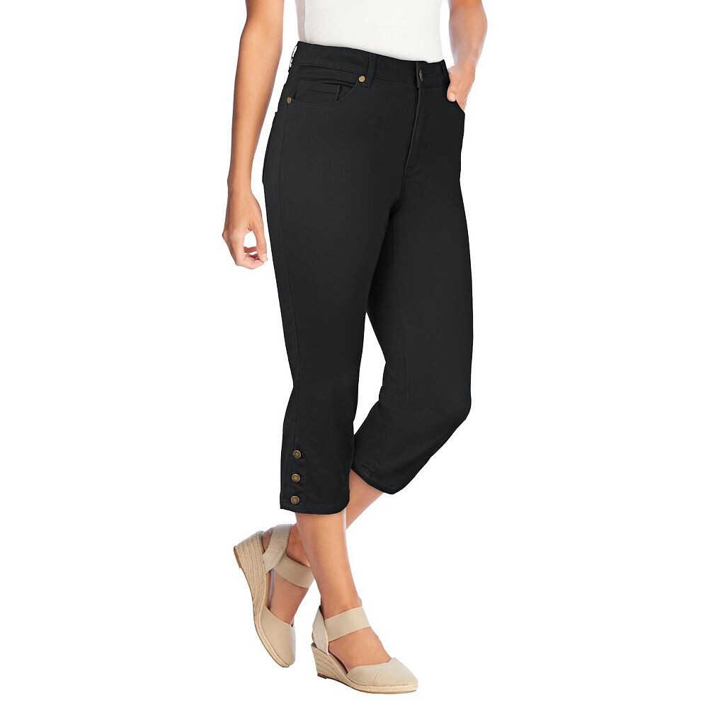 

Женские джинсовые капри больших размеров Comfort Curve Woman Within, цвет Black Denim
