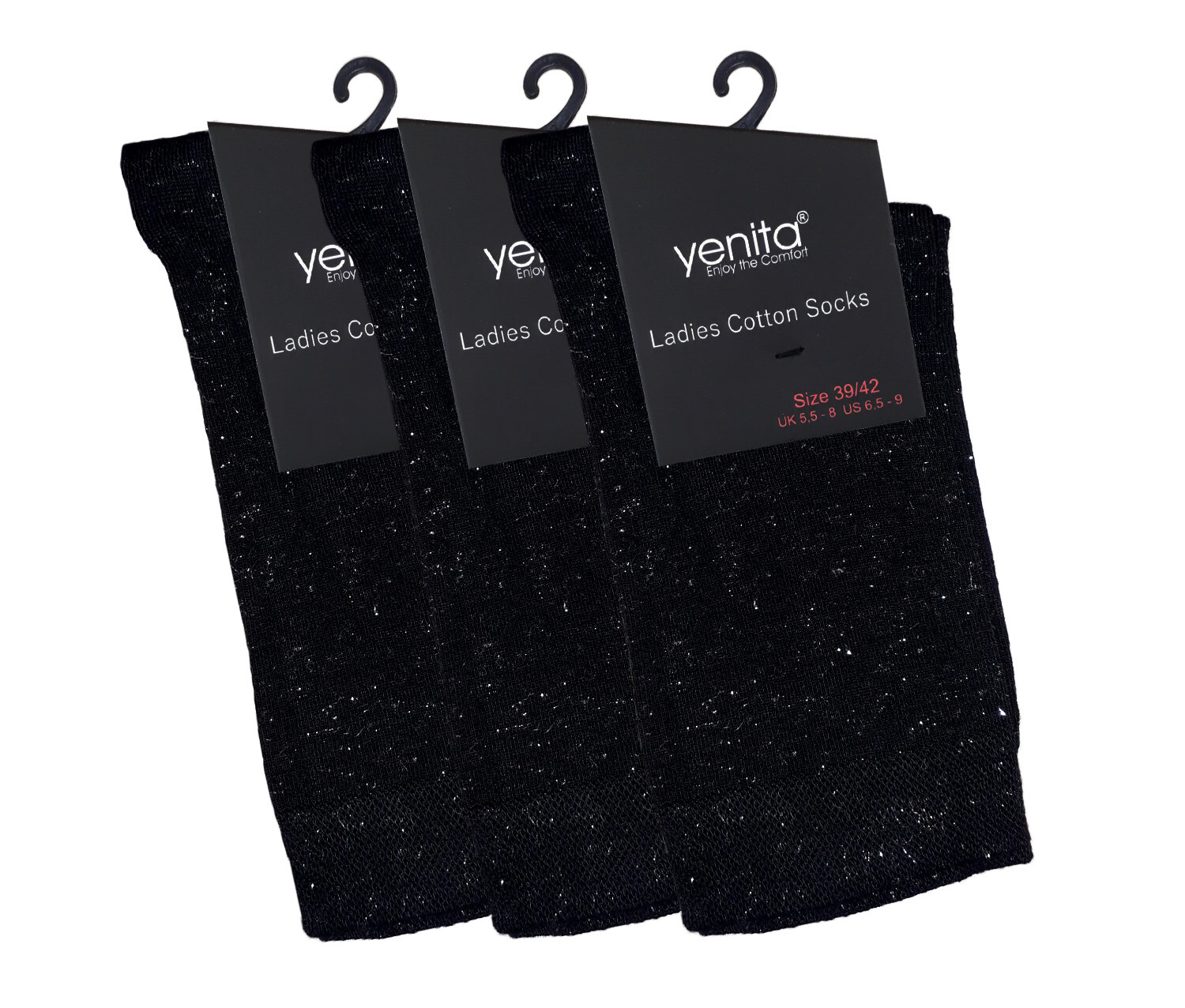 

Носки Yenita 3 шт Lurex, черный