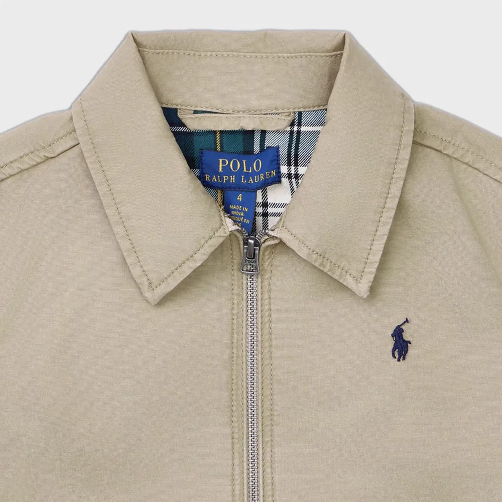 Мужской хлопковый поплиновый жакет Bayport среднего бежевого цвета от Polo Ralph Lauren Children — фото 3