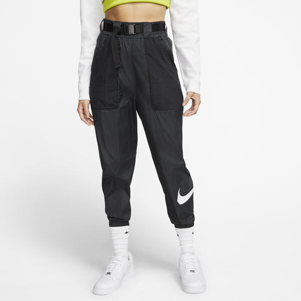 Брюки sportswear swoosh woven casual sports long pants black Nike, черный — фото 3