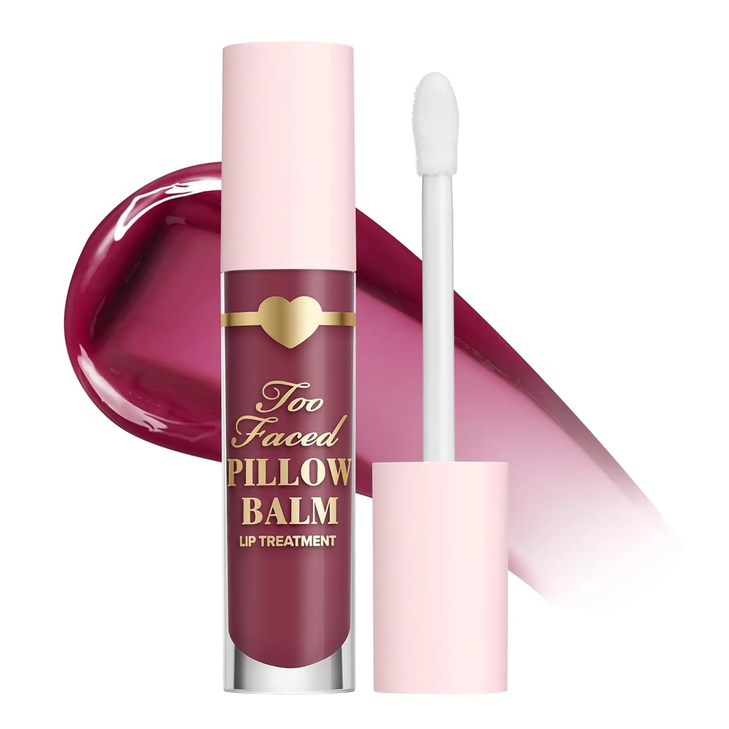 Too Faced Pillow Balm Ультраувлажняющий бальзам для губ | Жидкий бальзам для губ, восполняющий недостаток влаги в губах благодаря гиалуроновой кислоте, 03 Berry Jam Kiss (Rich Berry Purple)