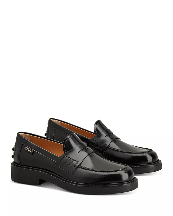 Женские кожаные лоферы Tod'S, черный