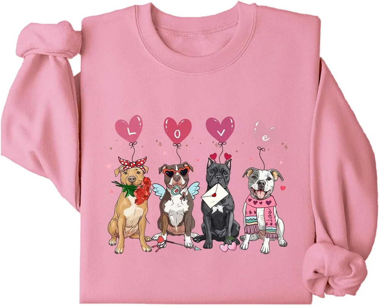 

Толстовка Valentine Pitbull Dog с принтом милого щенка MQZUO