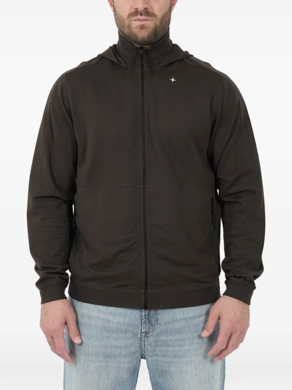 

Худи на молнии Stone Island, коричневый