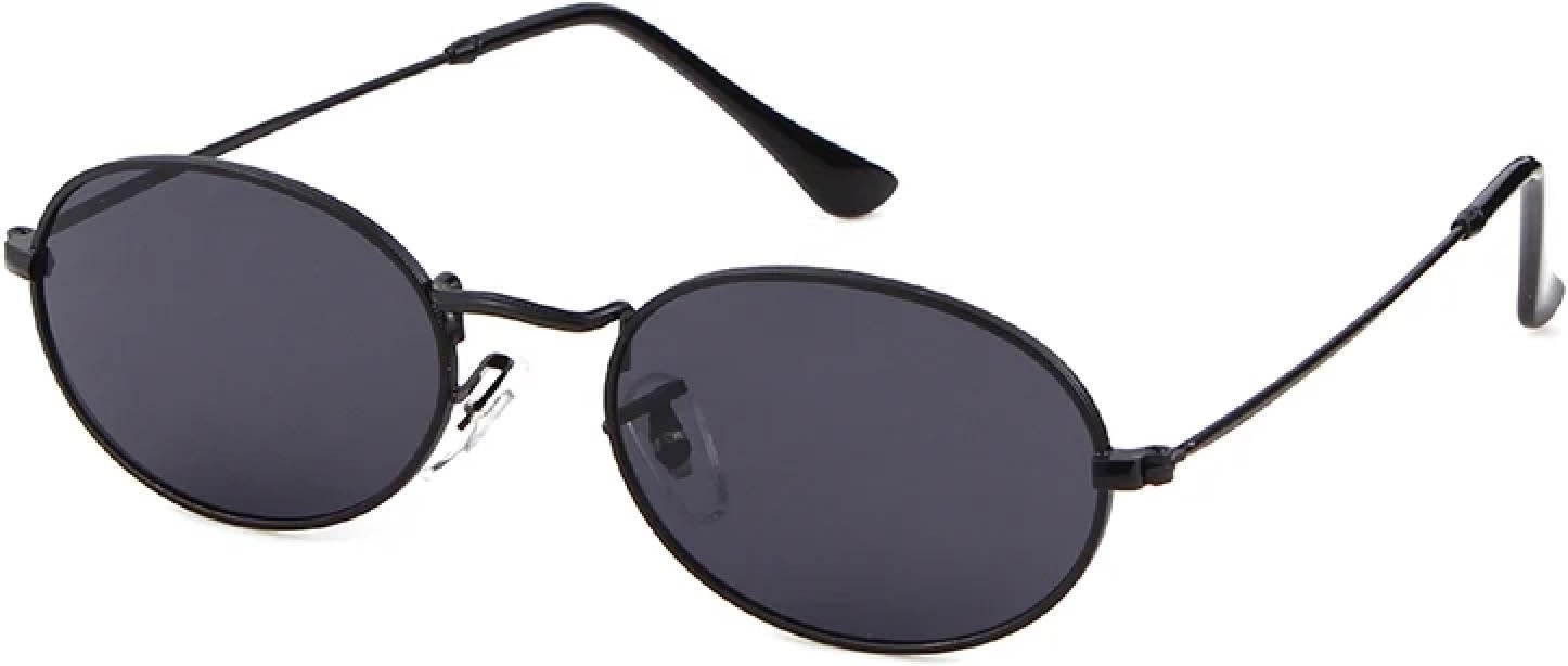 

Ретро маленькие овальные солнцезащитные очки, винтажные солнцезащитные очки для женщин и мужчин, женские очки в стиле 90-х, уличные солнцезащитные очки WNCKSQ, C1 Black