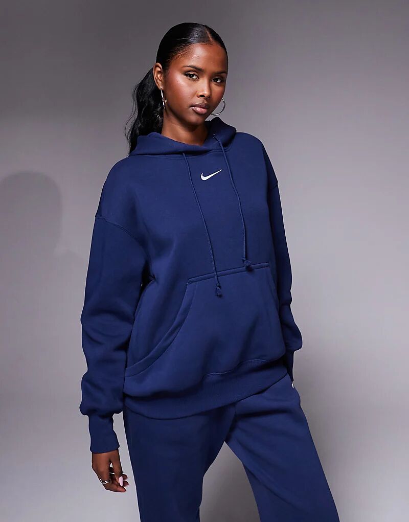 

Толстовка свободного кроя Nike Phoenix Fleece темно-синего цвета