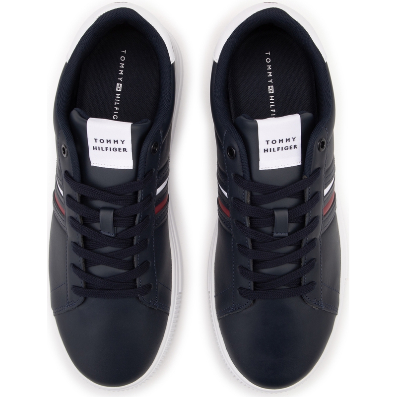 Tommy Hilfiger Кроссовки с тисненым логотипом из кожи темно-синие DW5, цвет Navy Blue DW5 — фото 3
