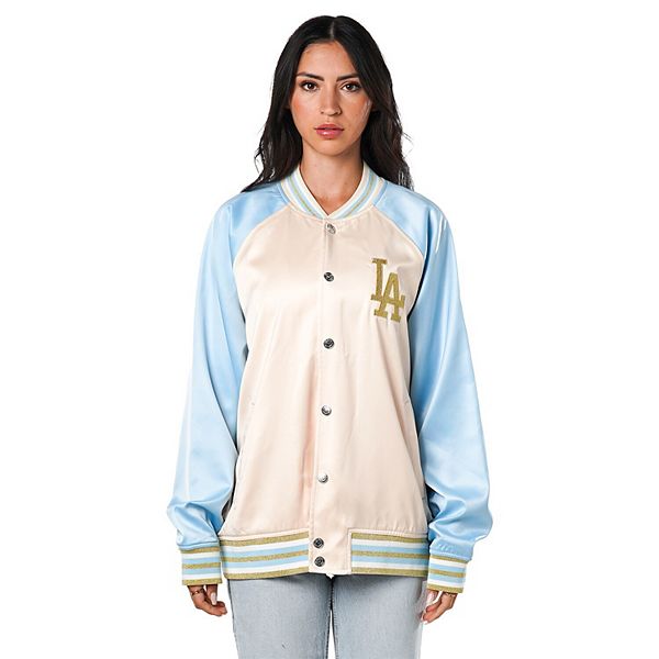 

Женская кремовая бомбер los angeles dodgers oversize на молнии The Wild Collective