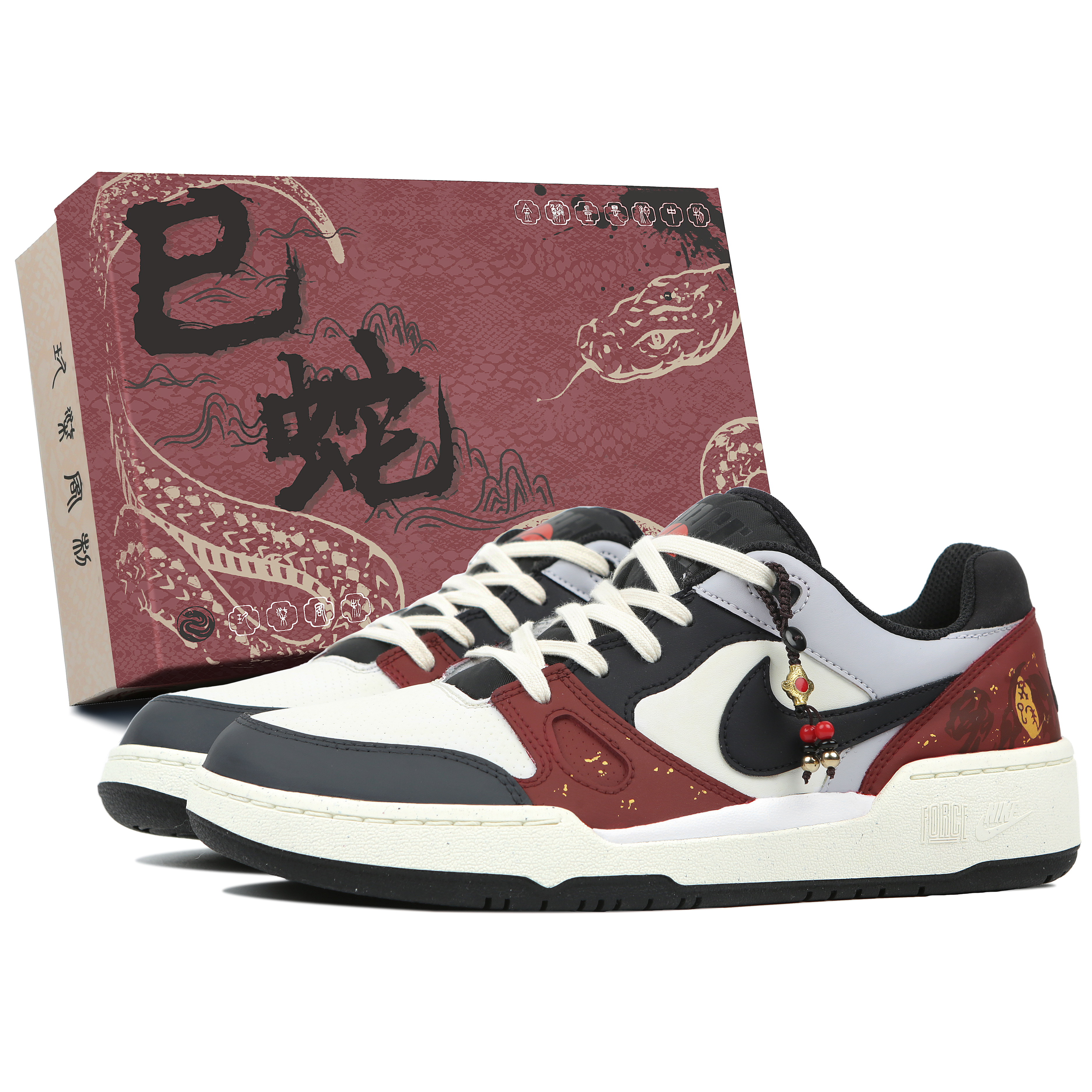 

Nike Износостойкие и легкие низкие кроссовки для скейтбординга Full Force, мужские, красные