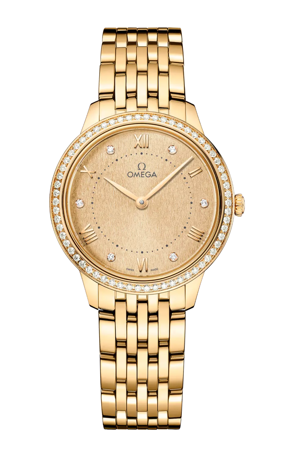 

Часы Omega De ville prestige из золота с бриллиантами 30 мм