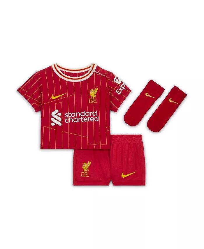 

Комплект формы домашнего стадиона Baby Red Liverpool 2024/25 Nike, красный