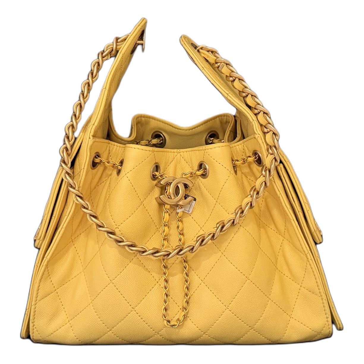 

CHANEL Сумка 25Bag Grain Calfskin & Gold Metal Hippy, маленькая, унисекс, желтая