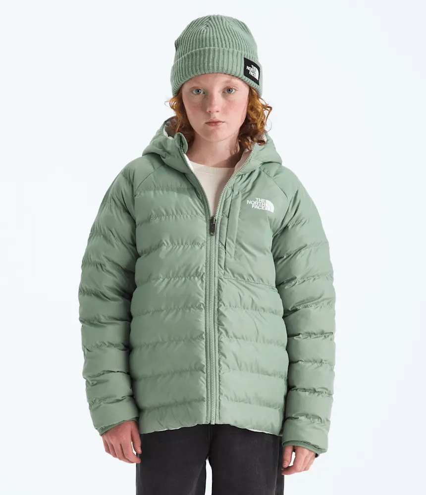 

Двусторонняя куртка Perrito с капюшоном для девочек The North Face, Slate Moss
