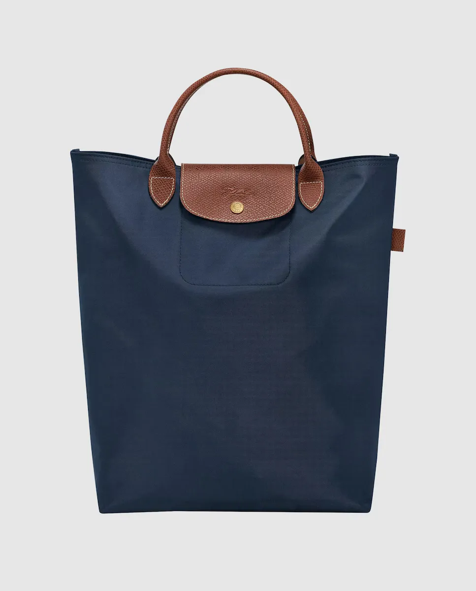 

Большая сумка-тоут Le Pliage на молнии среднего размера Longchamp, синий