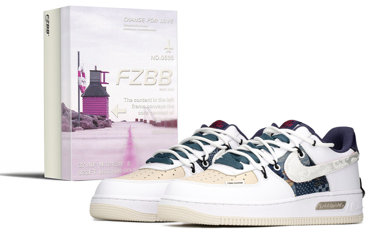 

Кроссовки Nike Air Force 1 Skateboard Shoes Men Low-Top White Blue, Синий, Кроссовки Nike Air Force 1 Skateboard Shoes Men Low-Top White Blue
