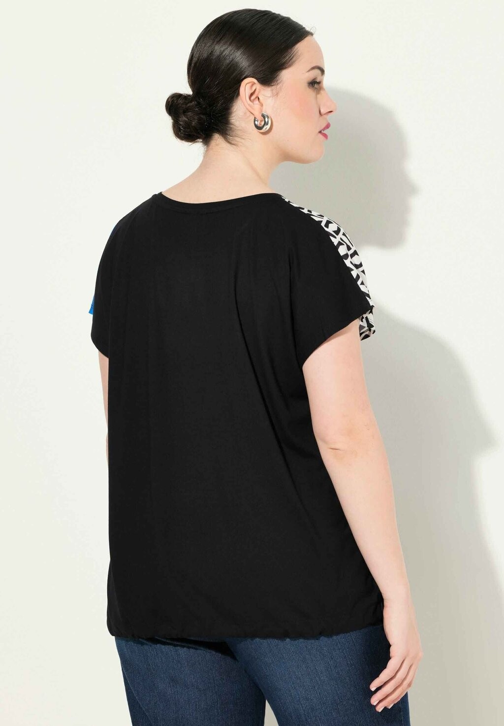 

Футболка с принтом PATCH SHORT SLEEVE Ulla Popken, черный