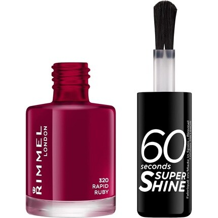 Лак для ногтей London 60 Seconds Super Shine 320 Rapid Ruby, Rimmel — фото 2