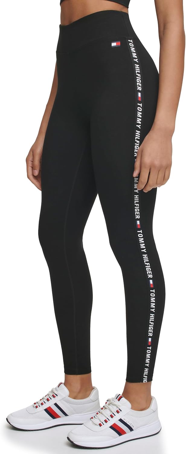 Женские компрессионные леггинсы Tommy Hilfiger с логотипом сбоку, Black — фото 2