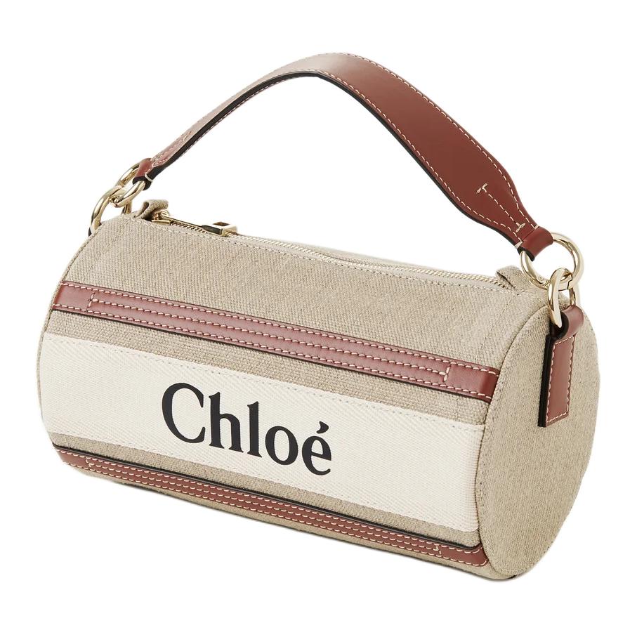 Chloé Сумка кросс-боди Chloe из льняного полотна с телячьей кожей — фото 3
